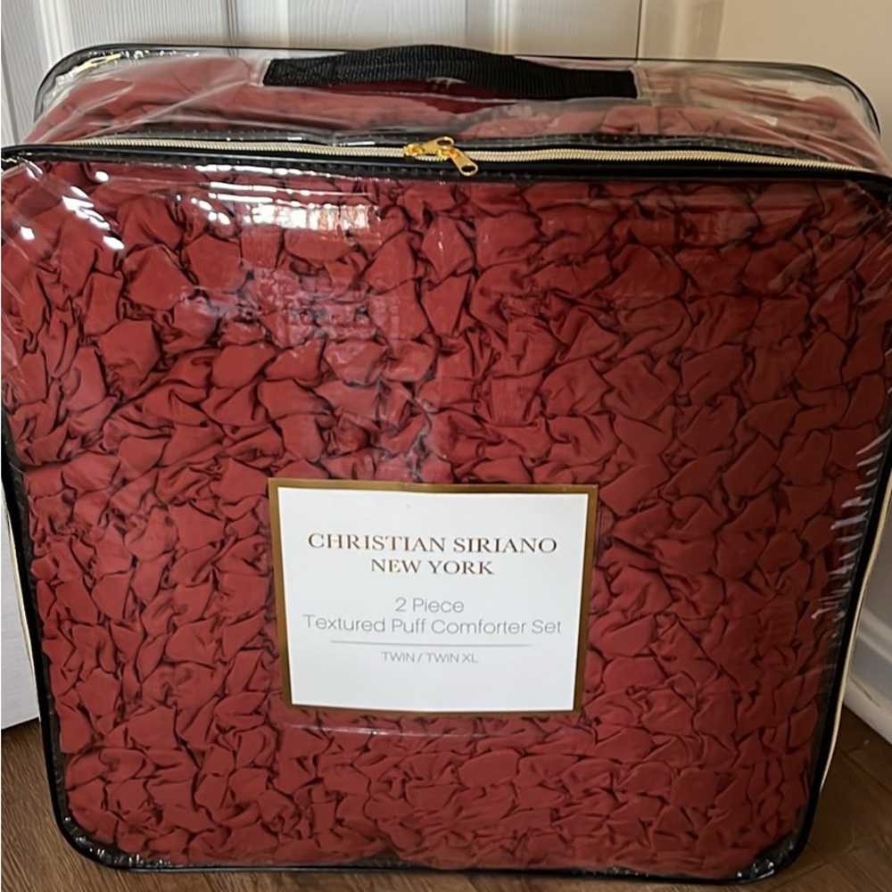 Christian Sirianio Marshmallow Comforter Set XL Twin Rust